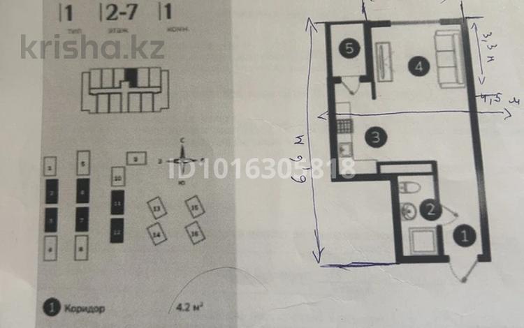 1-комнатная квартира · 30 м² · 2/7 этаж, Естай 39/3 за 150 000 ₸ в  — фото 2