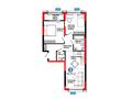 3-бөлмелі пәтер · 65.42 м², мкр Акжайык, Толеметова, бағасы: ~ 40 млн ₸ в Шымкенте, Абайский р-н — фото 3