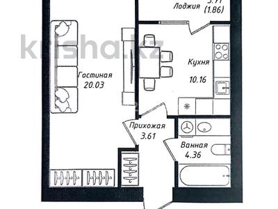 1-комнатная квартира · 40.02 м² · 12/12 этаж, Просп. Улы Дала 38/3 за 26.8 млн ₸ в Астане, Нура р-н