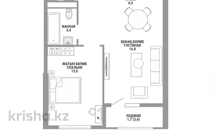 2-комнатная квартира · 49.3 м² · 5/15 этаж, Райымбека за ~ 36.1 млн ₸ в Алматы, Алмалинский р-н — фото 8