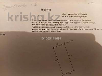 Участок · 10 соток, Нурмолда алдабергенов 250 за 1.5 млн 〒 в Талгаре