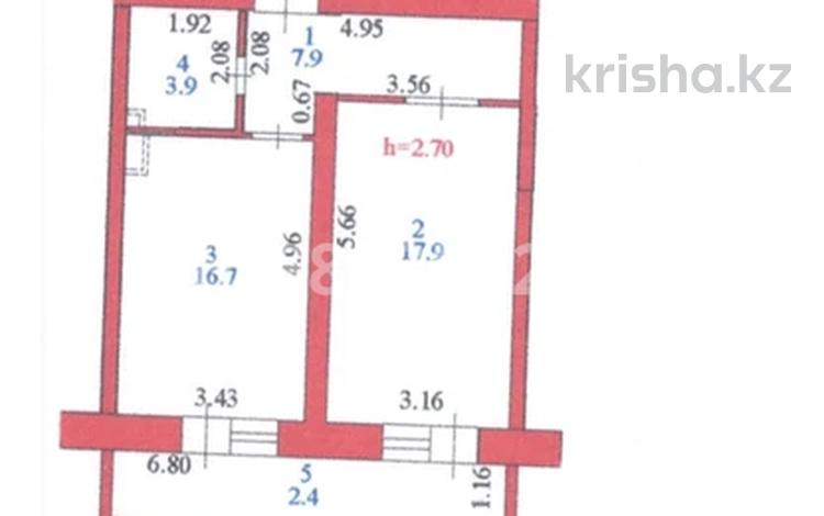 1-комнатная квартира · 50 м² · 5/9 этаж, мкр Комсомольский, К. Мухамедханова 23 за 27.9 млн ₸ в Астане, Есильский р-н — фото 3