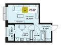 1-бөлмелі пәтер · 38.1 м² · 7/9 қабат, мкр Кайрат, Туркестан 115 — Halyk Arena, бағасы: 28 млн ₸ в Алматы, Турксибский р-н — фото 2