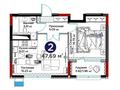 2-бөлмелі пәтер · 47.69 м², Нура ауданы, бағасы: ~ 58.6 млн ₸ в Астане, Нура р-н — фото 3
