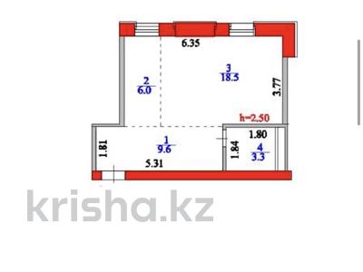 1-комнатная квартира · 37.4 м² · 10/10 этаж, Кургальжинское шоссе 22/1 за 12 млн ₸ в Астане, Нура р-н