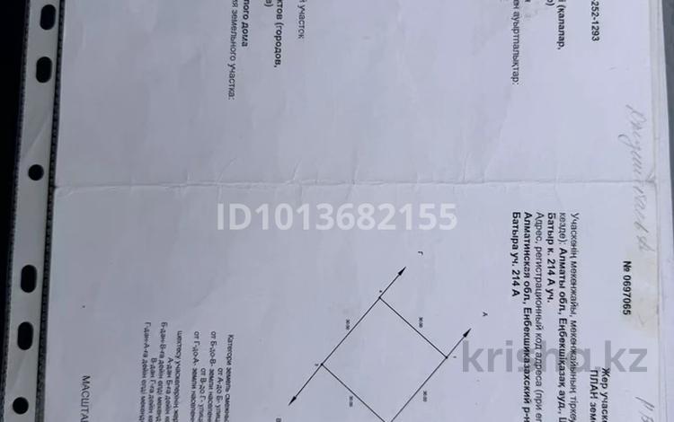 Участок · 9 соток, Малай батыр 214А — Үсенов көшесі Тайров көшесімен за 8.5 млн ₸ в Шелек — фото 2
