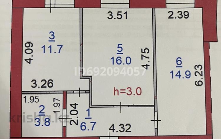 2-бөлмелі пәтер, 55.1 м², 3/8 қабат, мкр Береке 75, бағасы: 23.2 млн 〒 в Костанае — фото 2