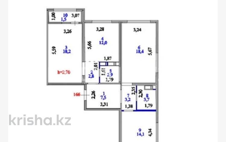 3-комнатная квартира · 84.3 м² · 8/9 этаж, Е 652 20 за 45 млн ₸ в Астане, Есильский р-н — фото 2