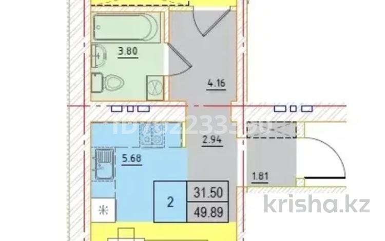 2-комнатная квартира · 49.89 м² · 4/6 этаж, Мкрн Береке 49 за ~ 18.5 млн 〒 в Костанае — фото 7