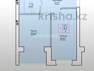 1-бөлмелі пәтер · 54.7 м² · 1/5 қабат, мкр. Алтын орда, Саздинское лесничество 228/3, бағасы: 18.5 млн ₸ в Актобе