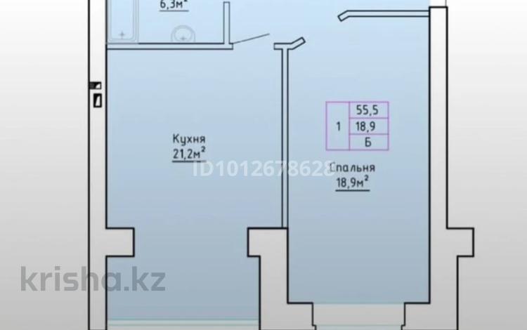 1-бөлмелі пәтер · 54.7 м² · 1/5 қабат, мкр. Алтын орда, Саздинское лесничество 228/3, бағасы: 18.5 млн ₸ в Актобе — фото 2