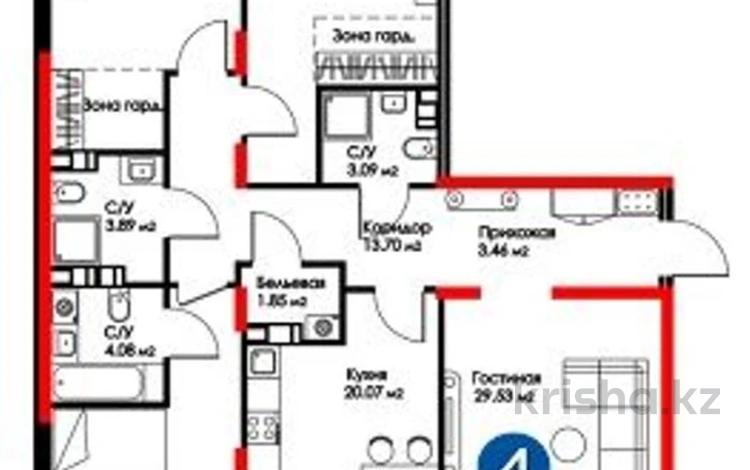 4-комнатная квартира, 143 м², 4/9 этаж, Гагарина — Ескараева