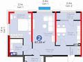 2-комнатная квартира · 67.59 м² · 5/9 этаж, Ботакоз 2/1 за 43.5 млн ₸ в Алматы