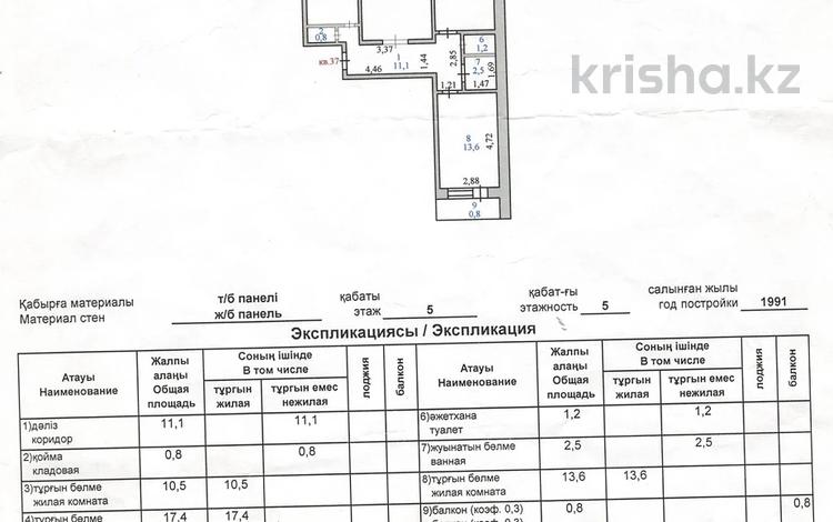 3-комнатная квартира · 69.8 м² · 5/5 этаж, куйши дина 8 за ~ 26.7 млн ₸ в Астане — фото 2