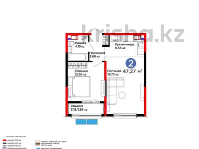 2-бөлмелі пәтер · 48 м², ​Тамерлановское шоссе, бағасы: ~ 21.6 млн ₸ в Шымкенте, Туран р-н