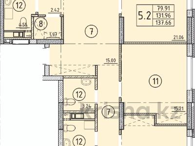 5-бөлмелі пәтер · 137.66 м² · 2/12 қабат, Исмаилова 46 — Исмаилова, бағасы: ~ 61.9 млн ₸ в Петропавловске