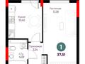 1-комнатная квартира · 37.51 м², Шамши Калдаяков 30 за 19.6 млн ₸ в Астане — фото 18