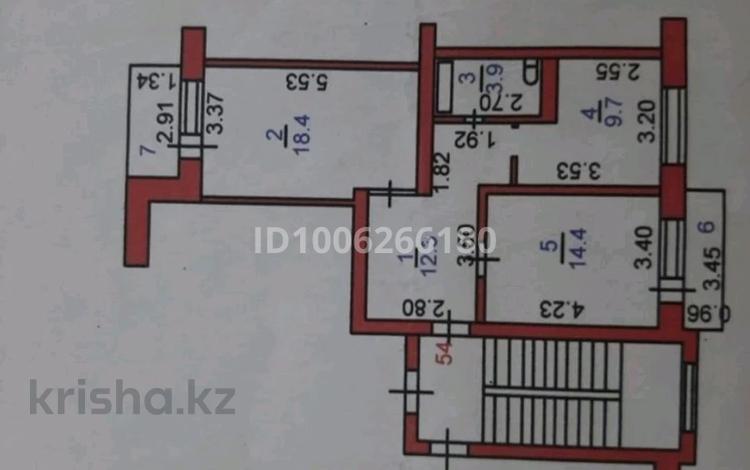 2-комнатная квартира · 68 м² · 5/5 этаж, 1-й микрорайон, Касымканова 16 — Абая Павлова за 33 млн ₸ в Костанае — фото 2