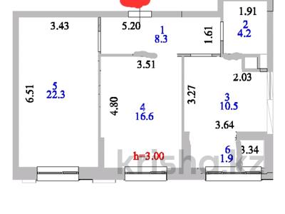 2-бөлмелі пәтер · 65 м² · 7 қабат, Ж.Нажимеденова 54, бағасы: 34.5 млн ₸ в Астане, Сарайшык р-н