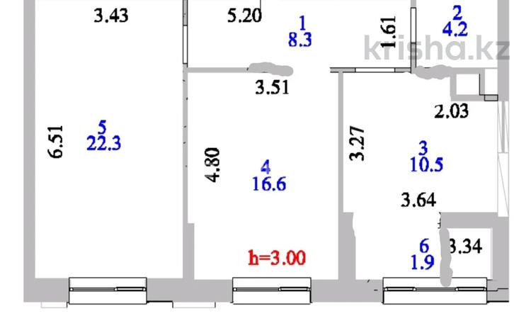 2-бөлмелі пәтер · 65 м² · 7 қабат, Ж.Нажимеденова 54, бағасы: 34.5 млн ₸ в Астане, Сарайшык р-н — фото 3