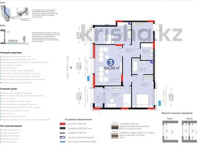 3-комнатная квартира · 103 м², Толе би 52 — Топ локация 🪀🪀🪀в трех башнях 🪀🪀🪀 за 84.5 млн ₸ в Астане, Нура р-н