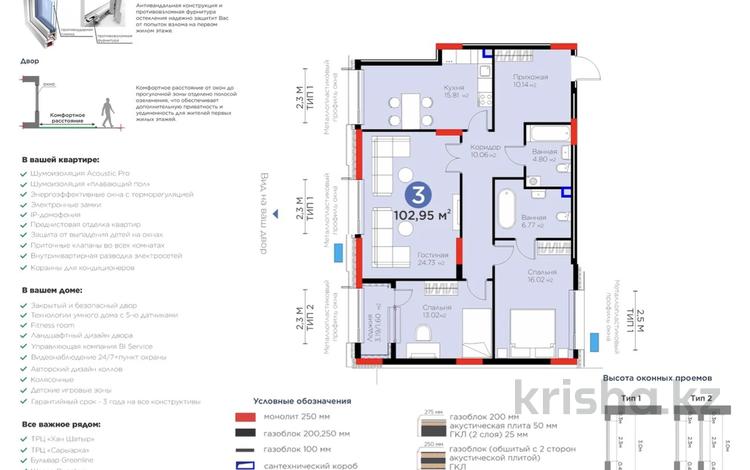 3-комнатная квартира · 103 м², Толе би 52 — Топ локация 🪀🪀🪀в трех башнях 🪀🪀🪀 за 84.5 млн ₸ в Астане, Нура р-н — фото 15