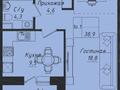 1-комнатная квартира · 39 м² · 12/12 этаж, Улы дала 40 — Улы Дала - Туран за 21.9 млн ₸ в Астане, Нура р-н — фото 2