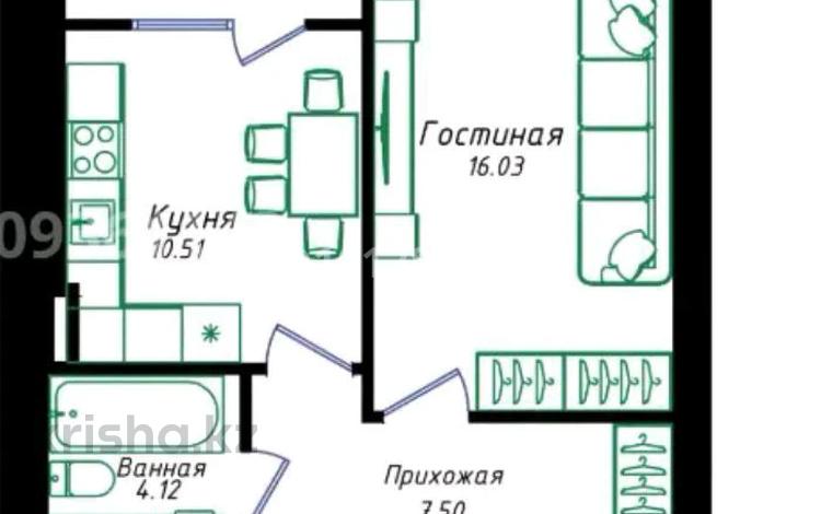 1-комнатная квартира · 40 м² · 6/12 этаж, Улы Дала 38а за 24.5 млн ₸ в Астане, Нура р-н — фото 2