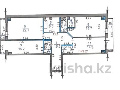 3-комнатная квартира · 104.2 м² · 4/6 этаж, мкр Таусамалы, Кунаева 1 за 57 млн ₸ в Алматы, Наурызбайский р-н