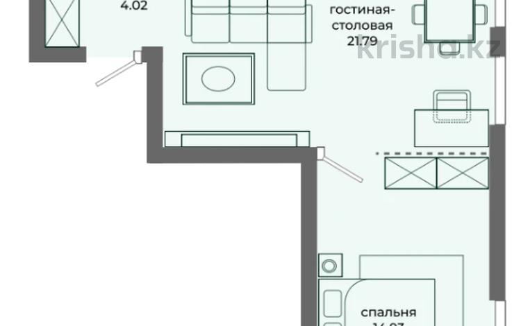 2-комнатная квартира · 55.84 м² · 3/9 этаж, K.Рыскулбекова 3 — Мактымкулы за ~ 20.1 млн ₸ в Астане, Алматы р-н — фото 2