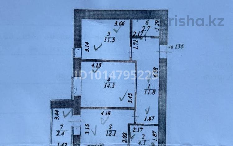 2-бөлмелі пәтер · 58.8 м² · 3/12 қабат, Чингиз Айтматов 65, бағасы: 29 млн ₸ в Астане, Нура р-н — фото 2