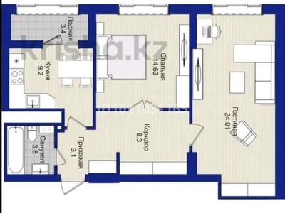 2-бөлмелі пәтер · 64.7 м² · 8/16 қабат, проспект Туран 83/1, бағасы: 34 млн ₸ в Астане, Есильский р-н