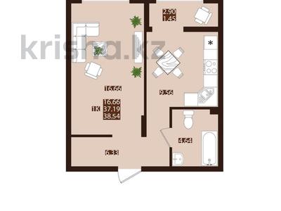 1-бөлмелі пәтер · 38.5 м² · 6/7 қабат, ул. Е 118, уч. 2 4 — Улы дала, бағасы: 21.5 млн ₸ в Астане, Есильский р-н