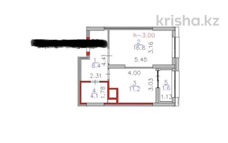 1-комнатная квартира · 42.1 м² · 11/17 этаж, Шамши Калдаяков 60В за 21.5 млн ₸ в Астане, Сарайшык р-н — фото 2