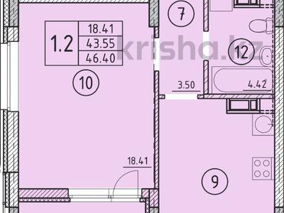 1-комнатная квартира · 46.4 м² · 8/12 этаж, Исмаилова 46 — Парковая за ~ 21.8 млн 〒 в Петропавловске