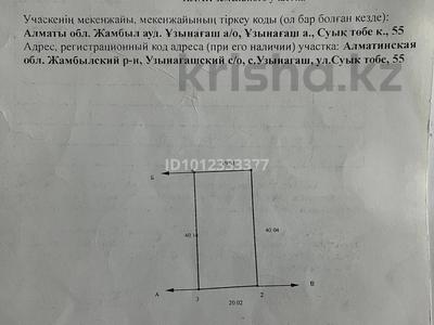 Участок · 8 соток, Суық тобе 55 за 7.5 млн ₸ в Узынагаш