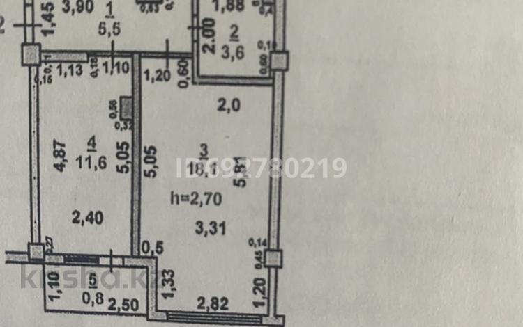 1-комнатная квартира, 39.6 м², 3/5 этаж, Улы дала 1033 за 13.5 млн 〒 в Таразе — фото 2