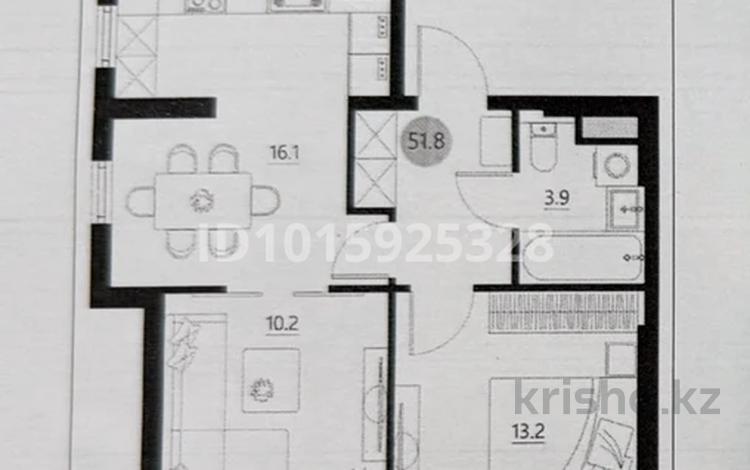 2-комнатная квартира · 52.2 м² · 8/9 этаж, мкр Шымсити, ул. 189 квартал 241А за 28 млн ₸ в Шымкенте, Абайский р-н — фото 2