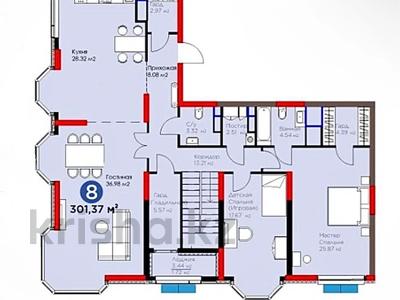 8-комнатная квартира · 308.73 м² · 19/20 этаж, Е 116 2 за 410 млн 〒 в Астане, Есильский р-н