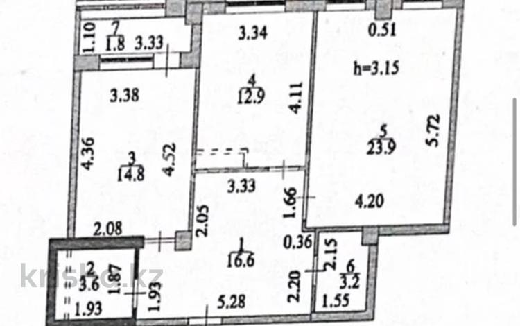 2-комнатная квартира · 77 м² · 3 этаж, Мәңгілік Ел 21