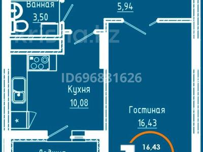 1-бөлмелі пәтер, 38 м², 9/12 қабат, А62 № 4/8 — Вокзал Нурлы жол, бағасы: 16.2 млн 〒 в Астане, Алматы р-н