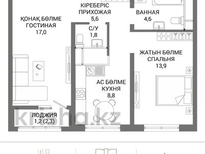 2-комнатная квартира · 59.2 м² · 9/16 этаж, Мангилик Ел 74 — БЕЗ КОМИССИИ / РАССРОЧКА / ИПОТЕКА НАУРЫЗ / ЗВОНИТЕ за ~ 28.6 млн ₸ в Астане, Есильский р-н