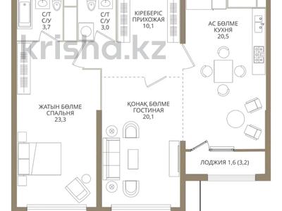 3-бөлмелі пәтер · 82.6 м², Розыбакиева 197/2, бағасы: 80 млн ₸ в Алматы, Бостандыкский р-н