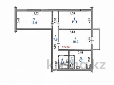 3-бөлмелі пәтер · 58 м² · 3/4 қабат, №2 ш/а., бағасы: 30 млн ₸ в Алматы, Ауэзовский р-н