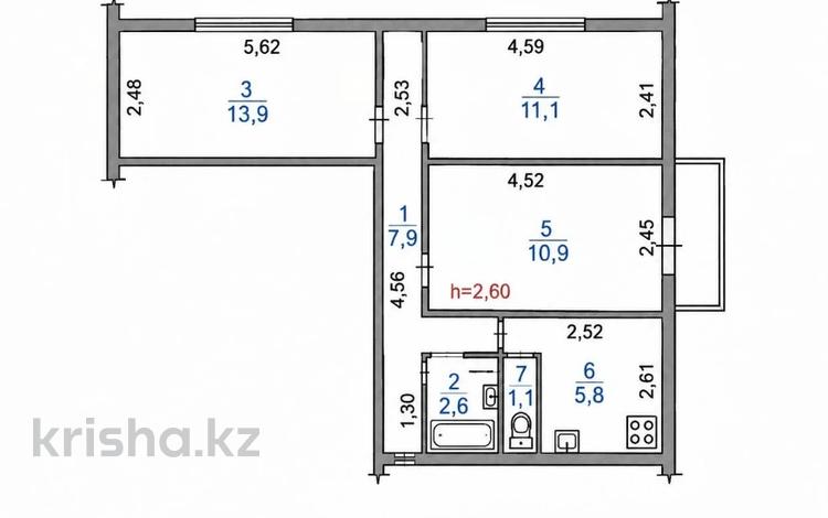 3-бөлмелі пәтер · 58 м² · 3/4 қабат, №2 ш/а., бағасы: 30 млн ₸ в Алматы, Ауэзовский р-н — фото 3