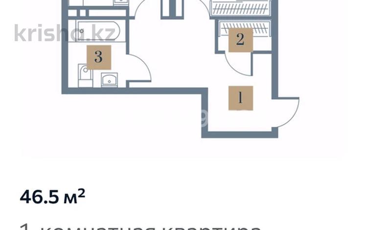 1-комнатная квартира · 46.5 м² · 1/6 этаж, Естай 159 за ~ 22.7 млн ₸ в  — фото 2