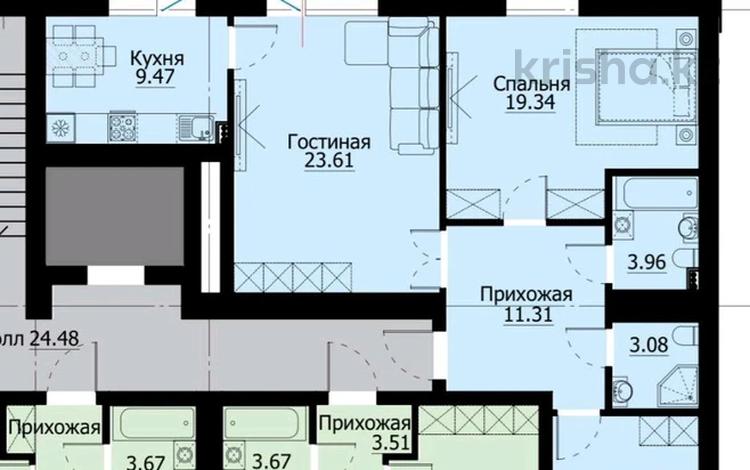 3-комнатная квартира · 90 м² · 9/9 этаж, ауэзова 189а за 24.8 млн 〒 в Кокшетау — фото 2