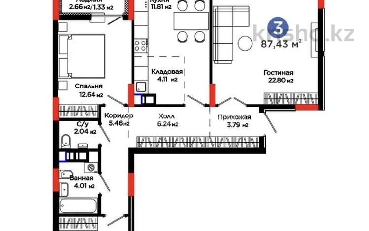 3-бөлмелі пәтер · 90 м² · 6/9 қабат, Е-321 6/2 — Мангилик ел Дешевле чем у застройщика, бағасы: 56.3 млн ₸ в Астане, Есильский р-н — фото 28