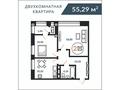 2-комнатная квартира, 55.29 м², Ж. Нажимеденова — А62 за ~ 19.6 млн 〒 в Астане, Алматы р-н — фото 2
