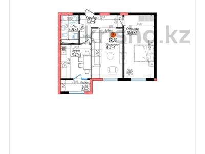 2-комнатная квартира · 57.25 м² · 4/10 этаж, Ж.Балапанова 43 за ~ 28.6 млн ₸ в Талдыкоргане